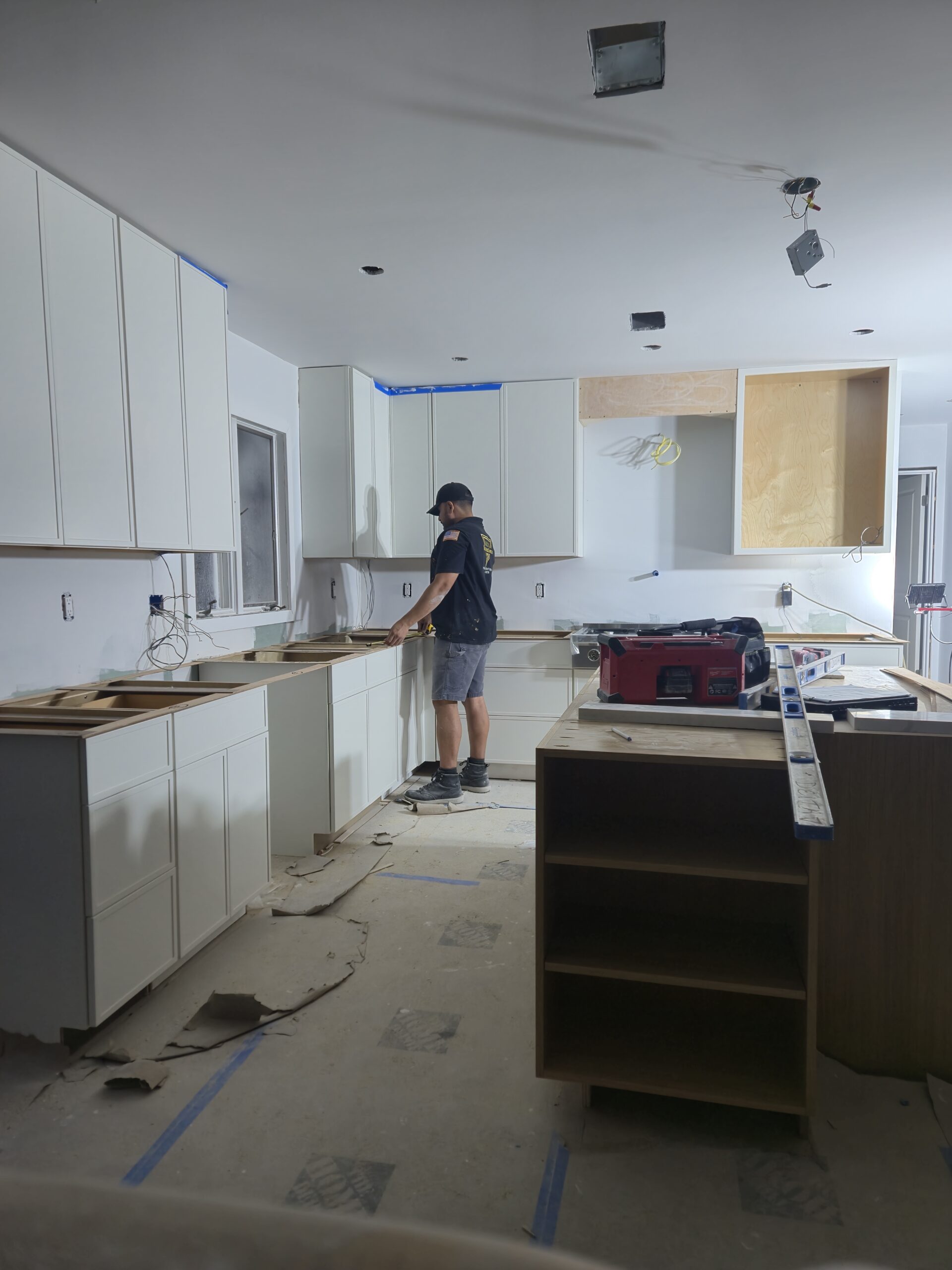 Cabinet and countertop installation in progress by Delta Renovations NJ