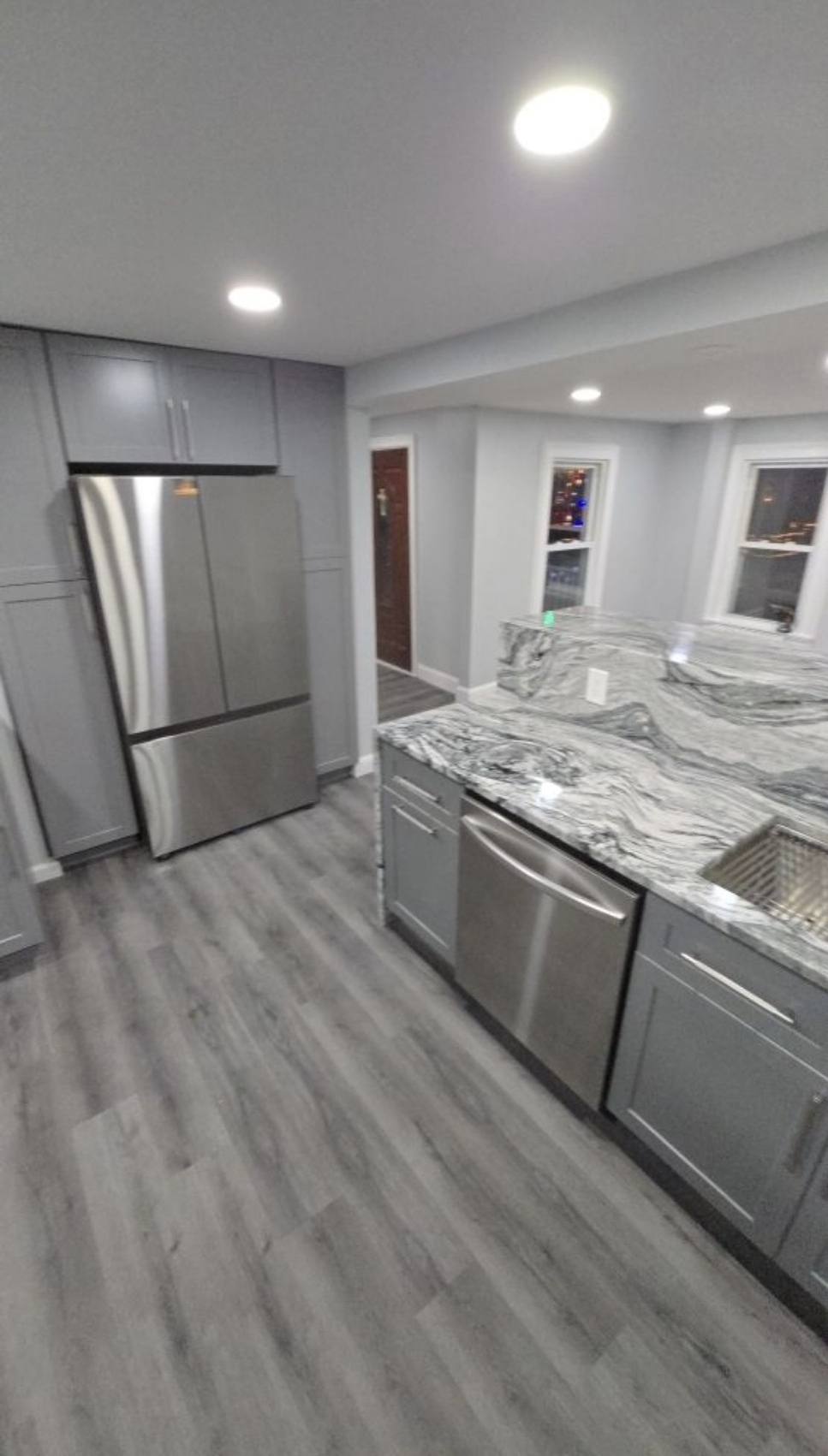 Detail of countertop and backsplash used in NJ renovation